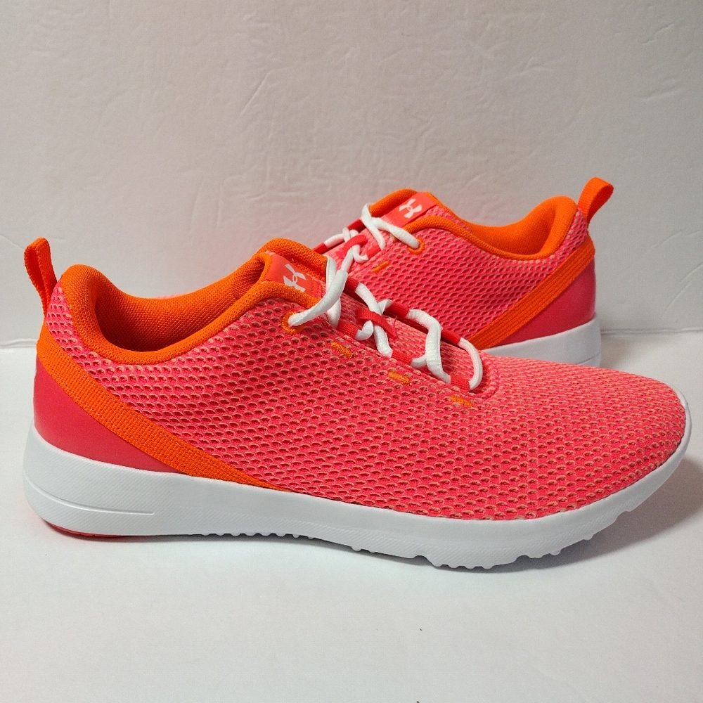 Under Armour Women's Coral Orange Athletic Sneakers - Picture 3 of 8